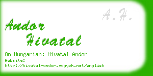 andor hivatal business card